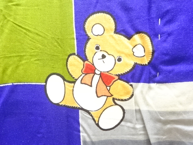 JAPANESE KIMONO / ANTIQUE HITOE KIMONO FOR BOYS / SILK / TEDDY BEAR & RACKET